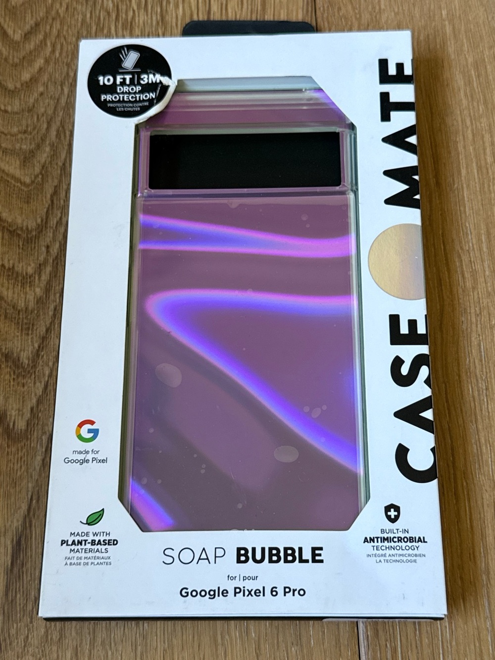 New Case-mate Soap Bubble Google Pixel 6 Pro Case Iridescent Pink Purple